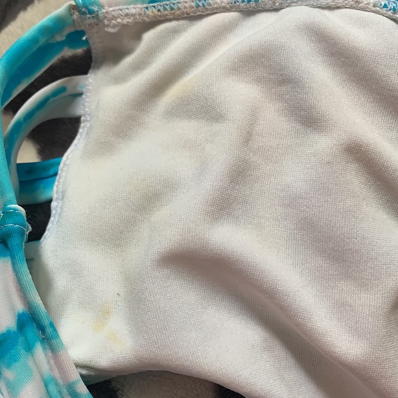 Turquoise & white Collections by Catalina brand high waisted push up bikini - Picture 7 of 8